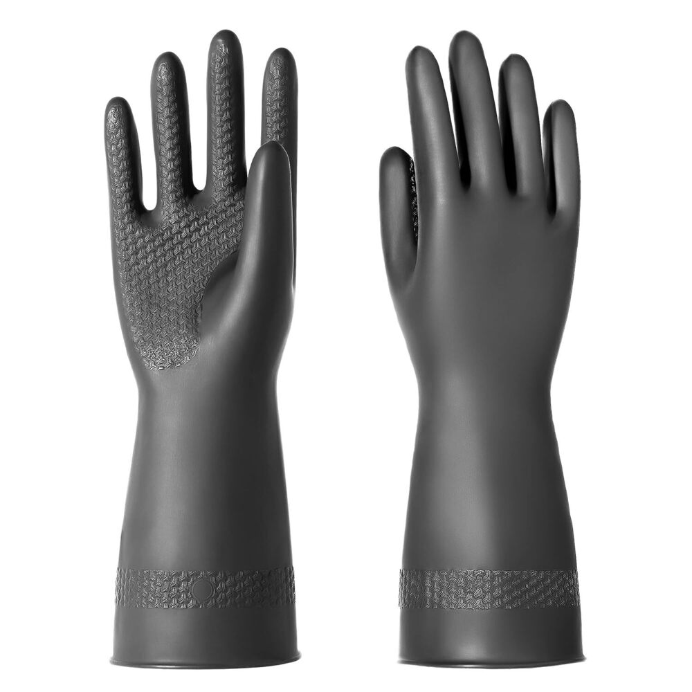 Heavy Duty Rubber Work Gloves Medium 12.2" Chemical Resistant